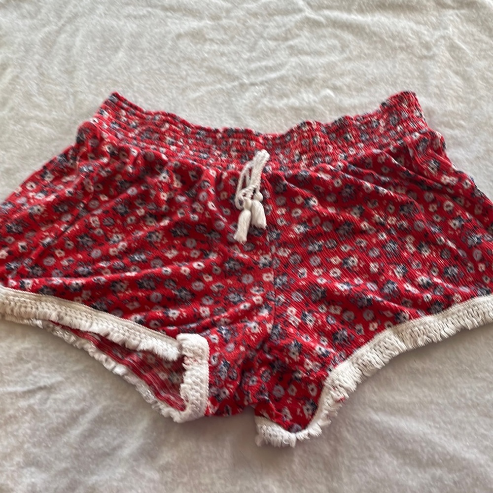 Teen Red Floral Shorts